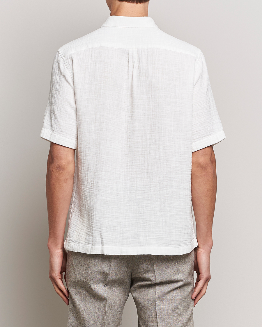 Herren | Hemden | Oscar Jacobson | Regular Fit City Crepe Linen Shirt Off White