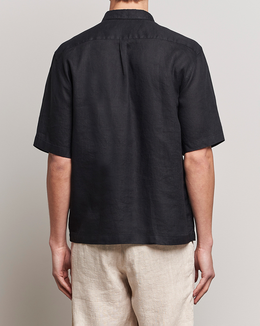 Herren | Hemden | Oscar Jacobson | Regular Fit City Signature Linen Shirt Black