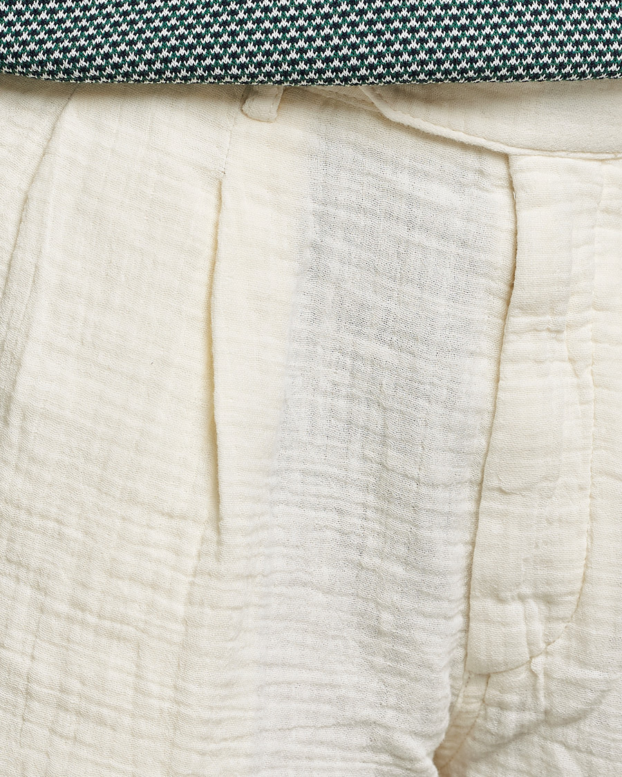 Herren | Shorts | Oscar Jacobson | Tanker Pleated Crepe Cotton Shorts White