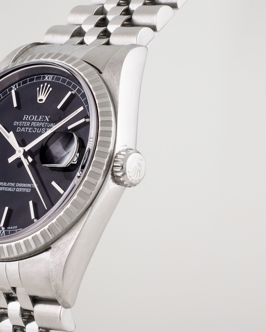 Herren | Pre-Owned & Vintage Watches | Rolex Pre-Owned | Datejust 16220 Oyster Perpetual Black Steel Black