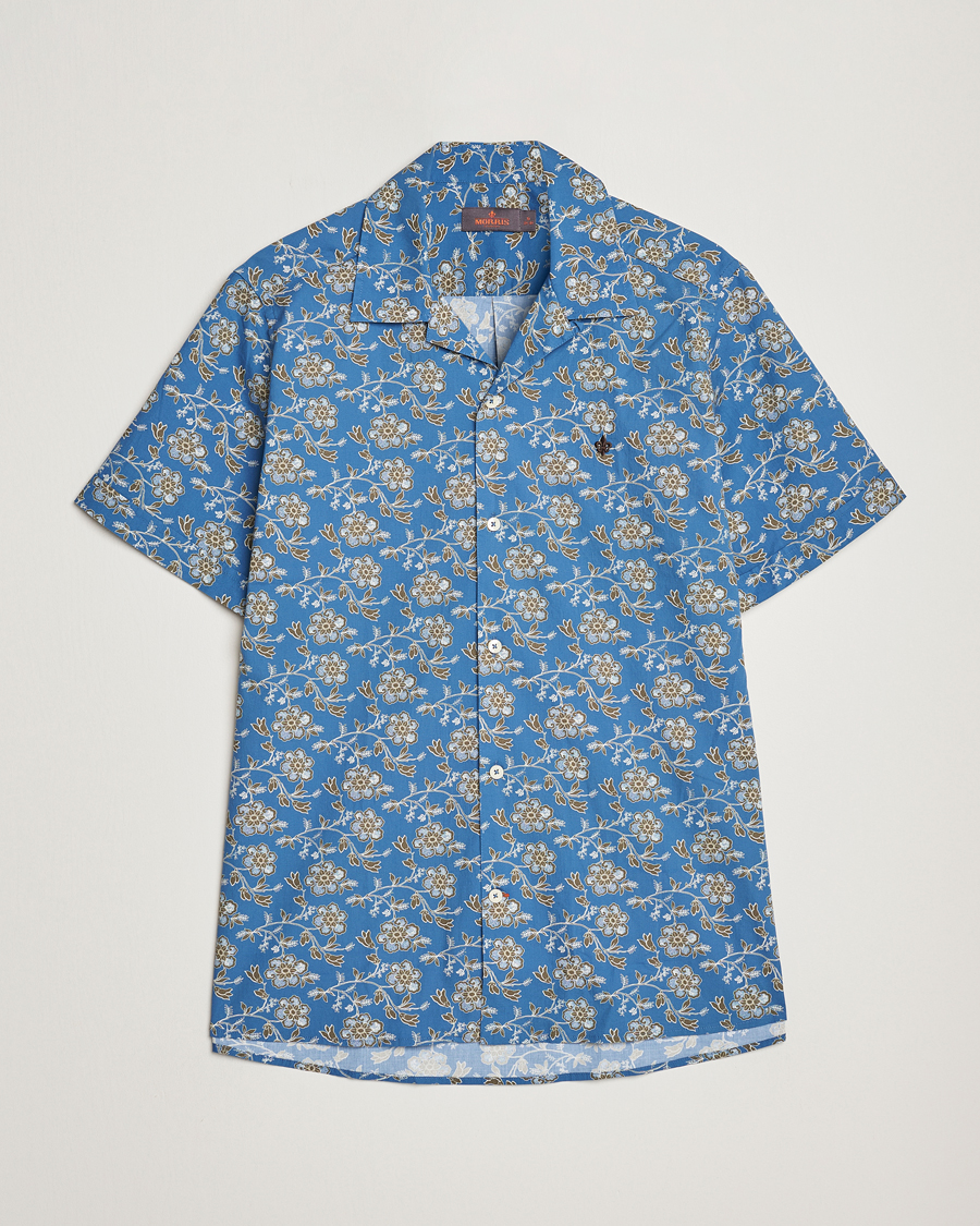 Herren | Hemden | Morris | Printed Short Sleeve Shirt Blue
