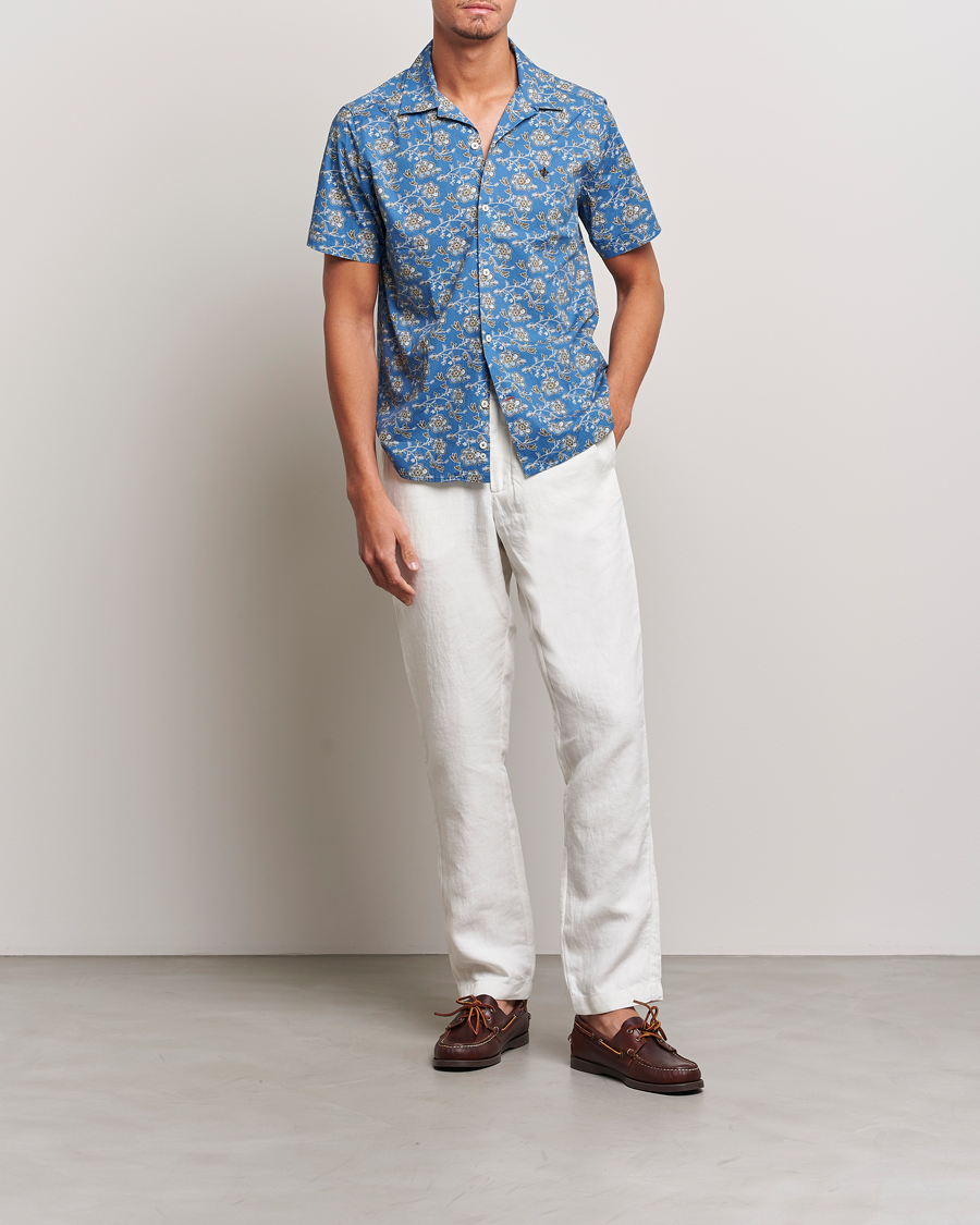 Herren | Hemden | Morris | Printed Short Sleeve Shirt Blue