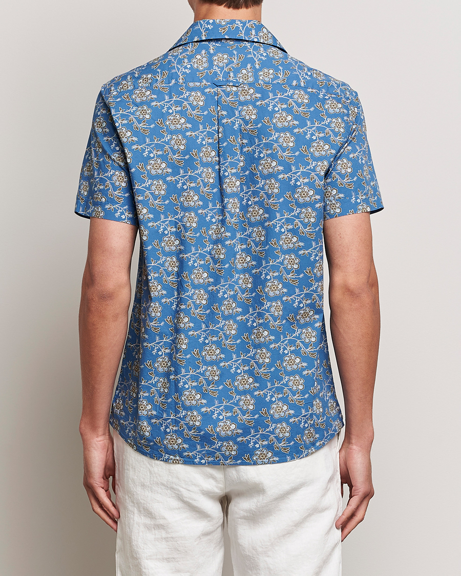 Herren | Hemden | Morris | Printed Short Sleeve Shirt Blue