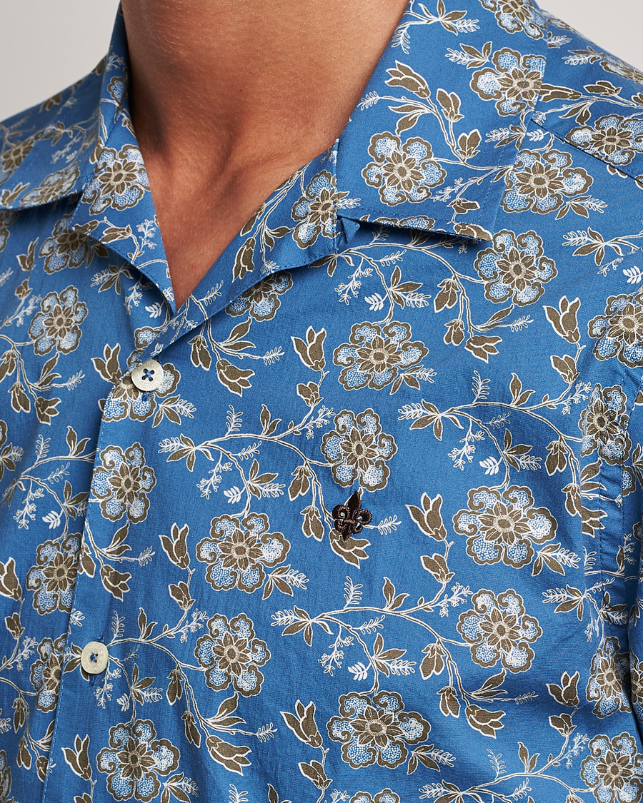 Herren | Hemden | Morris | Printed Short Sleeve Shirt Blue