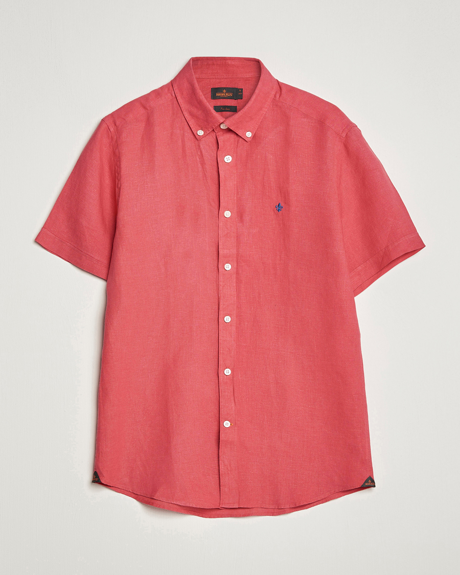 Herren | Hemden | Morris | Douglas Linen Short Sleeve Shirt Cerise