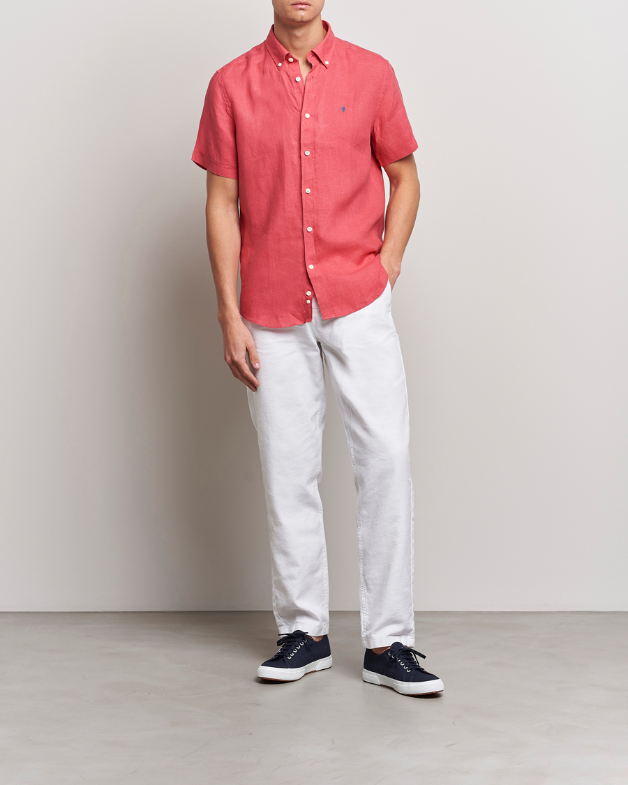 Herren | Hemden | Morris | Douglas Linen Short Sleeve Shirt Cerise