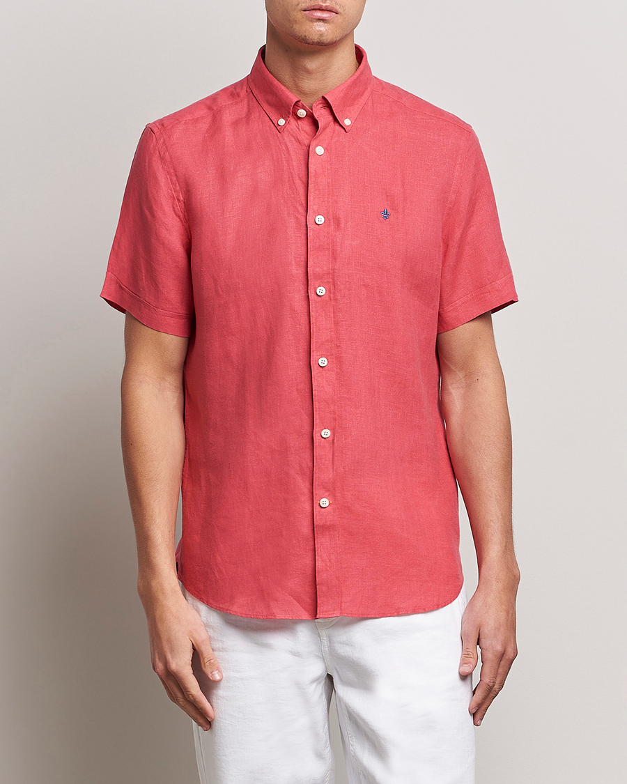 Herren | Hemden | Morris | Douglas Linen Short Sleeve Shirt Cerise
