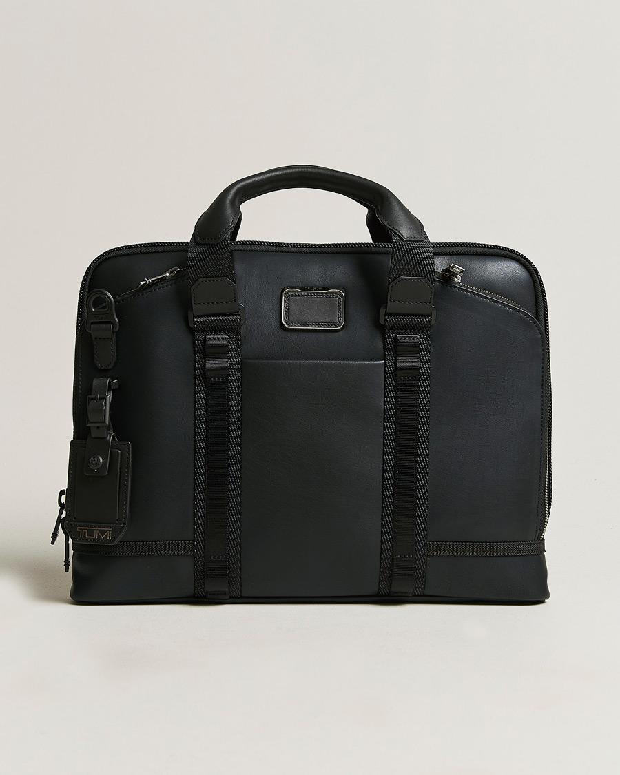 Herren | TUMI Alpha Bravo Academy Leather Brief Black | TUMI | Alpha Bravo Academy Leather Brief Black