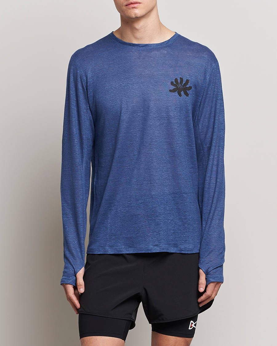 Herren | T-Shirts | District Vision | Suhka Hemp Long Sleeve T-Shirt Ocean Blue