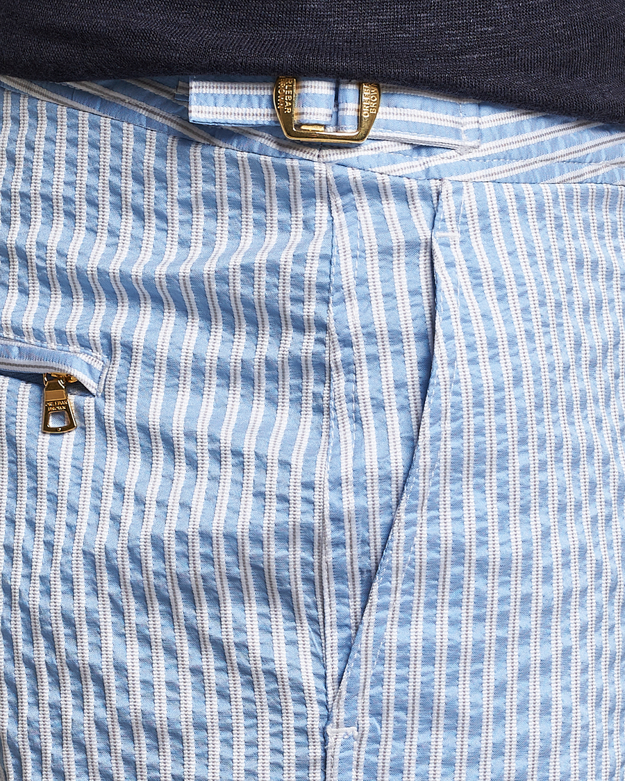 Herren | Badehosen | Orlebar Brown | Bulldog Classic Stripe Swimshorts White/Light Island Sky