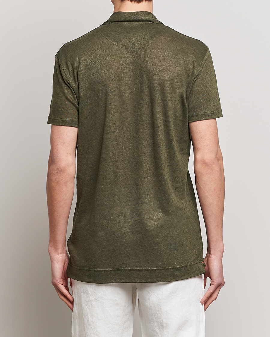 Herren | Poloshirts | Orlebar Brown | Felix Placket Short Sleeve Linen Polo Palm
