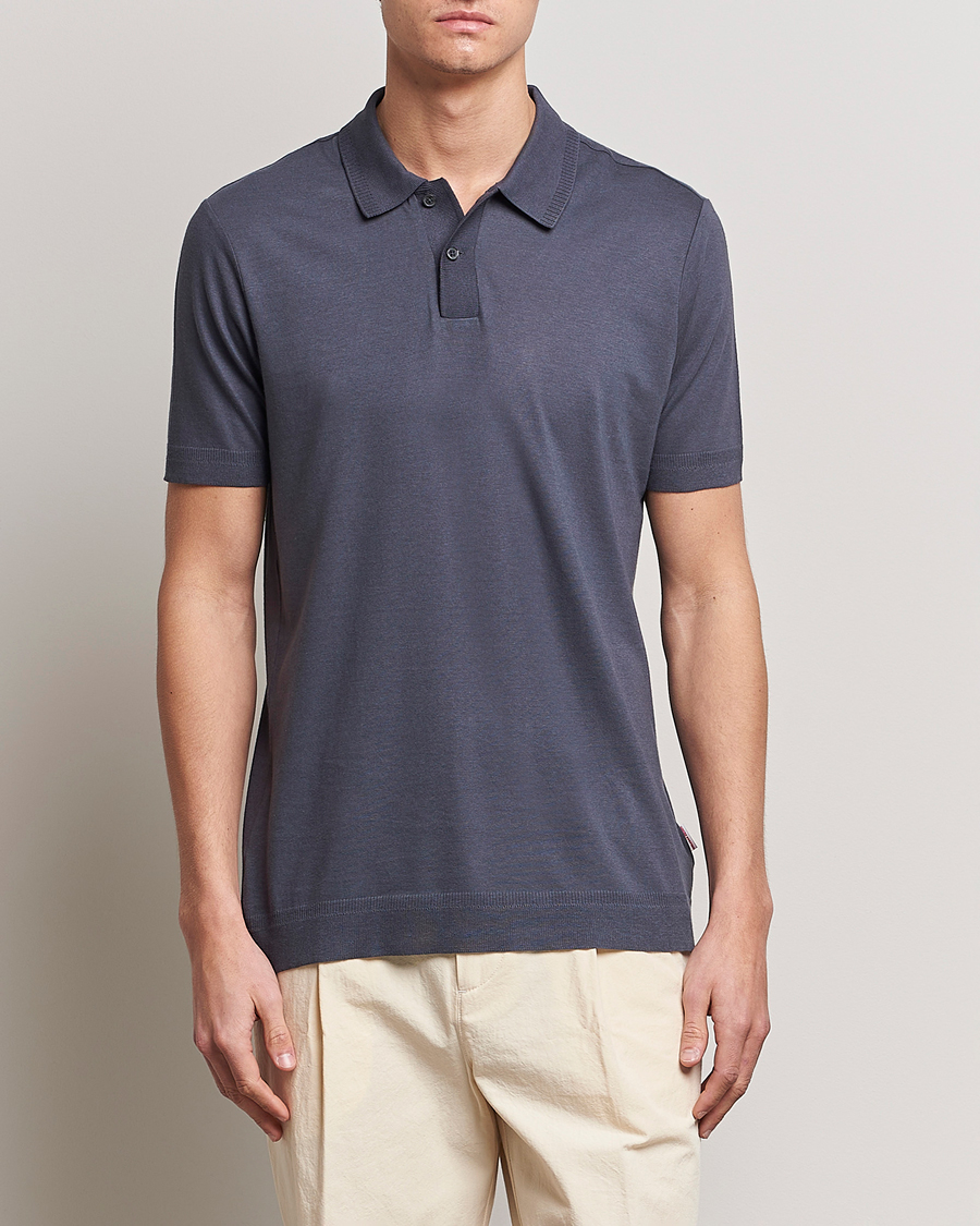 Herren | Poloshirts | Orlebar Brown | Jarrett Knitted Rib Polo Piranha Grey
