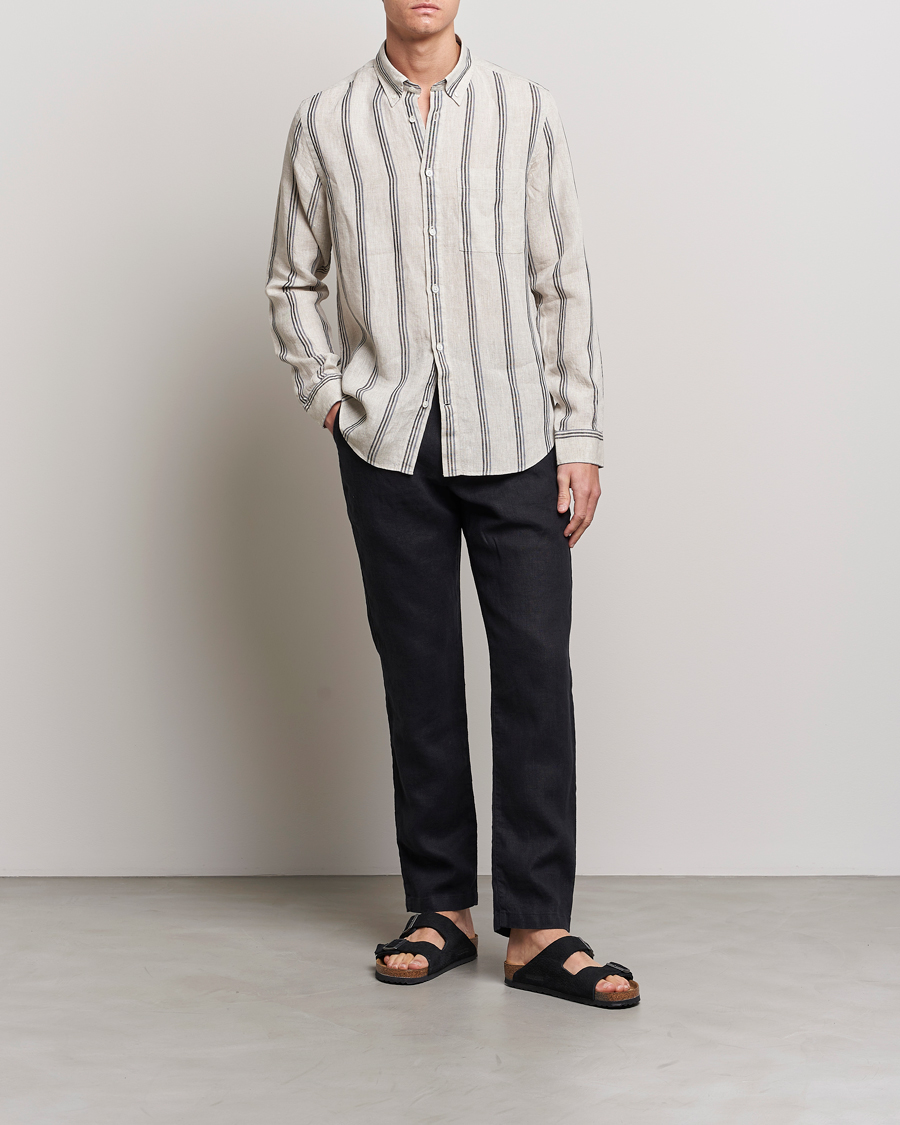 Herren | Hosen | NN07 | Karl Linen Trousers Black