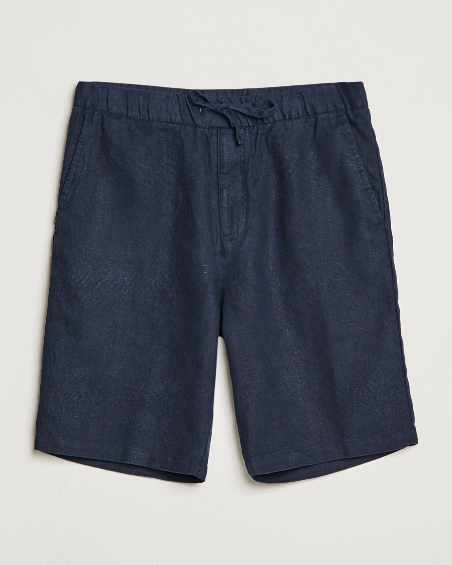 Herren | Shorts | NN07 | Keith Drawstring Linen Shorts Navy