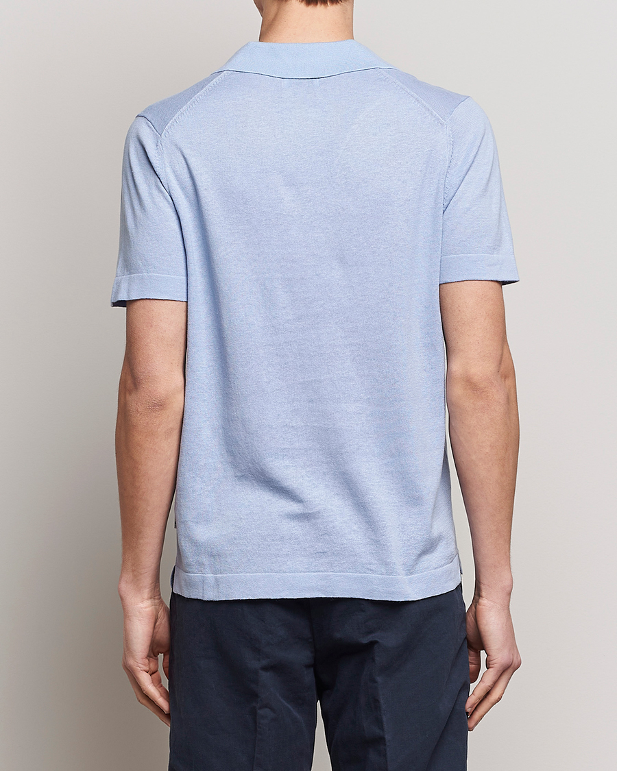 Herren | Poloshirts | NN07 | Ryan Cotton/Linen Polo Brunnera Blue