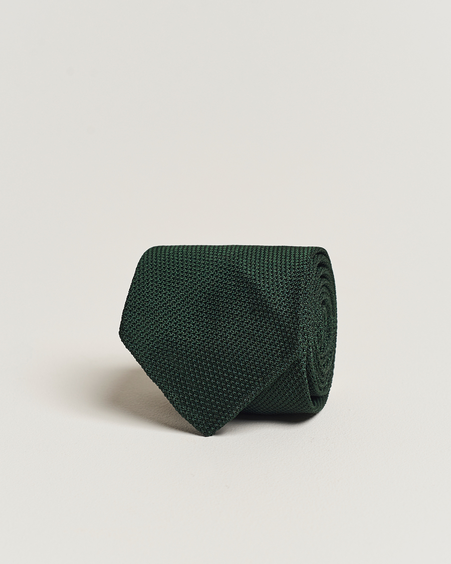 Herren | Krawatten | Finamore Napoli | Grenadine Silk Tie Forest Green