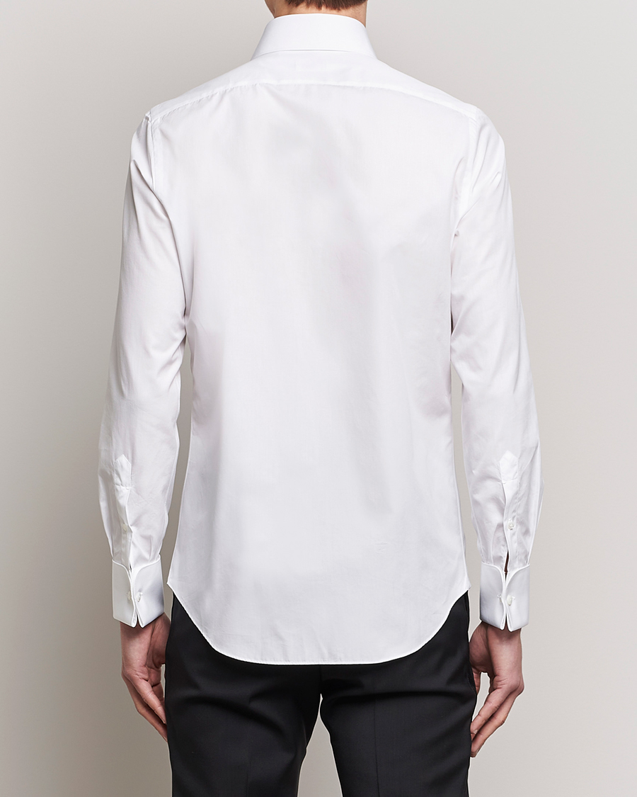 Herren | Hemden | Finamore Napoli | Milano Slim Plisse Smoking Shirt White