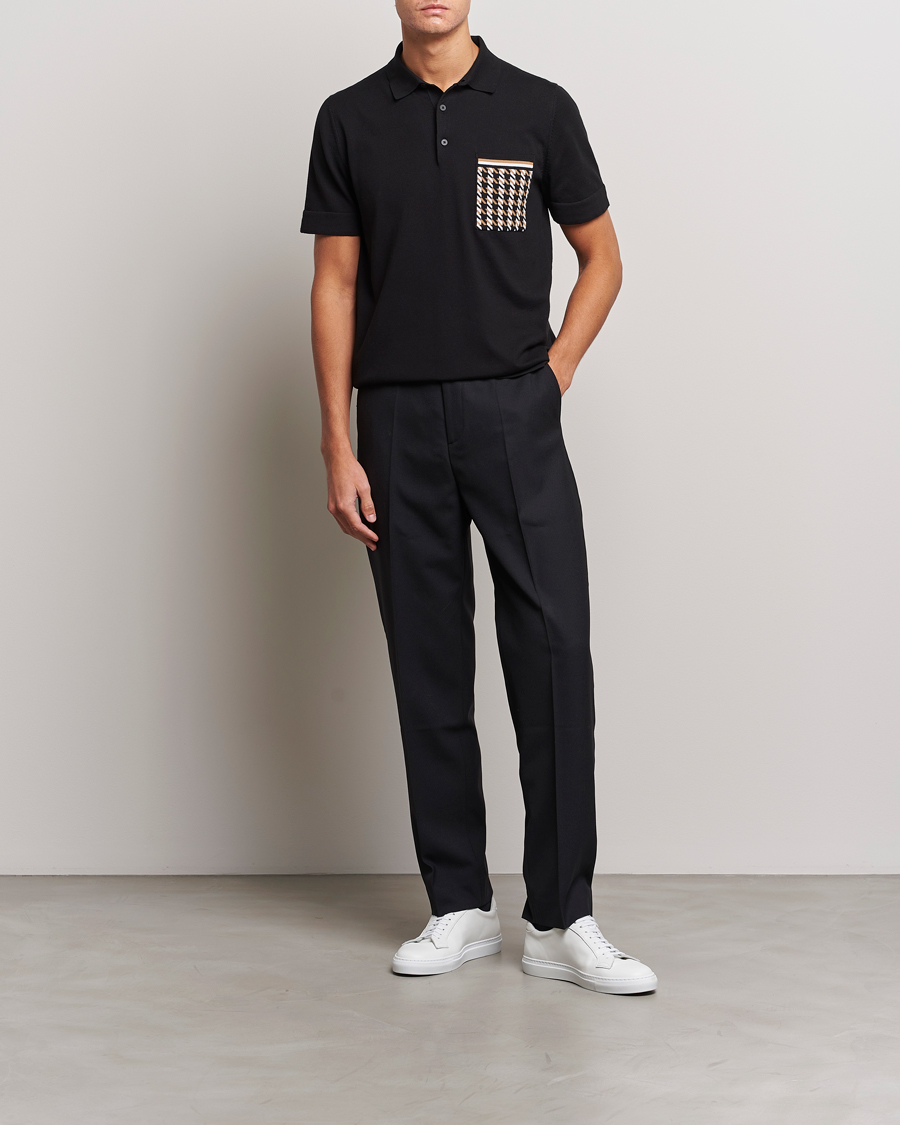Herren | Poloshirts | BOSS BLACK | Ofiordo Checked Pocket Polo Black