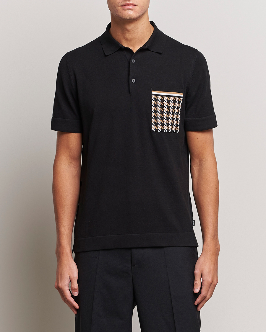 Herren | Poloshirts | BOSS BLACK | Ofiordo Checked Pocket Polo Black