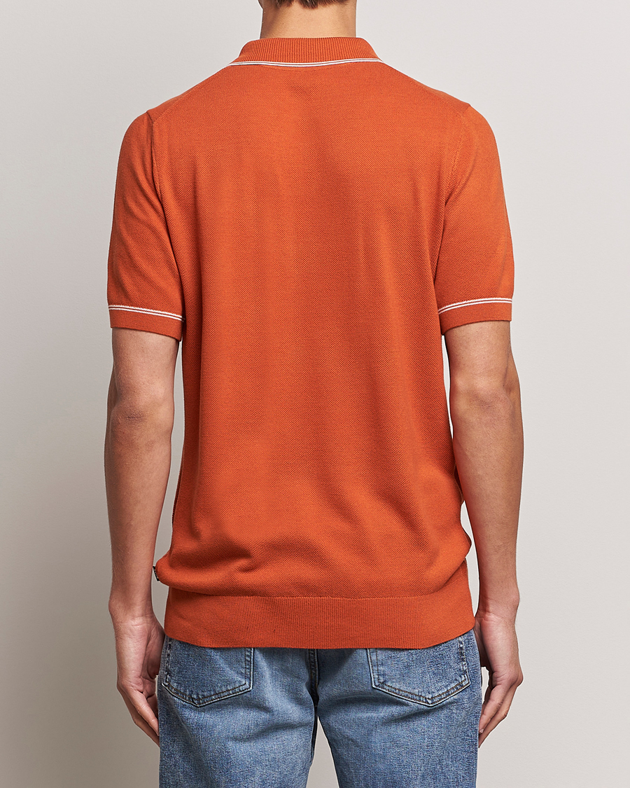 Herren | Poloshirts | BOSS BLACK | Oleonardo Knitted Half Zip Polo Dark Orange