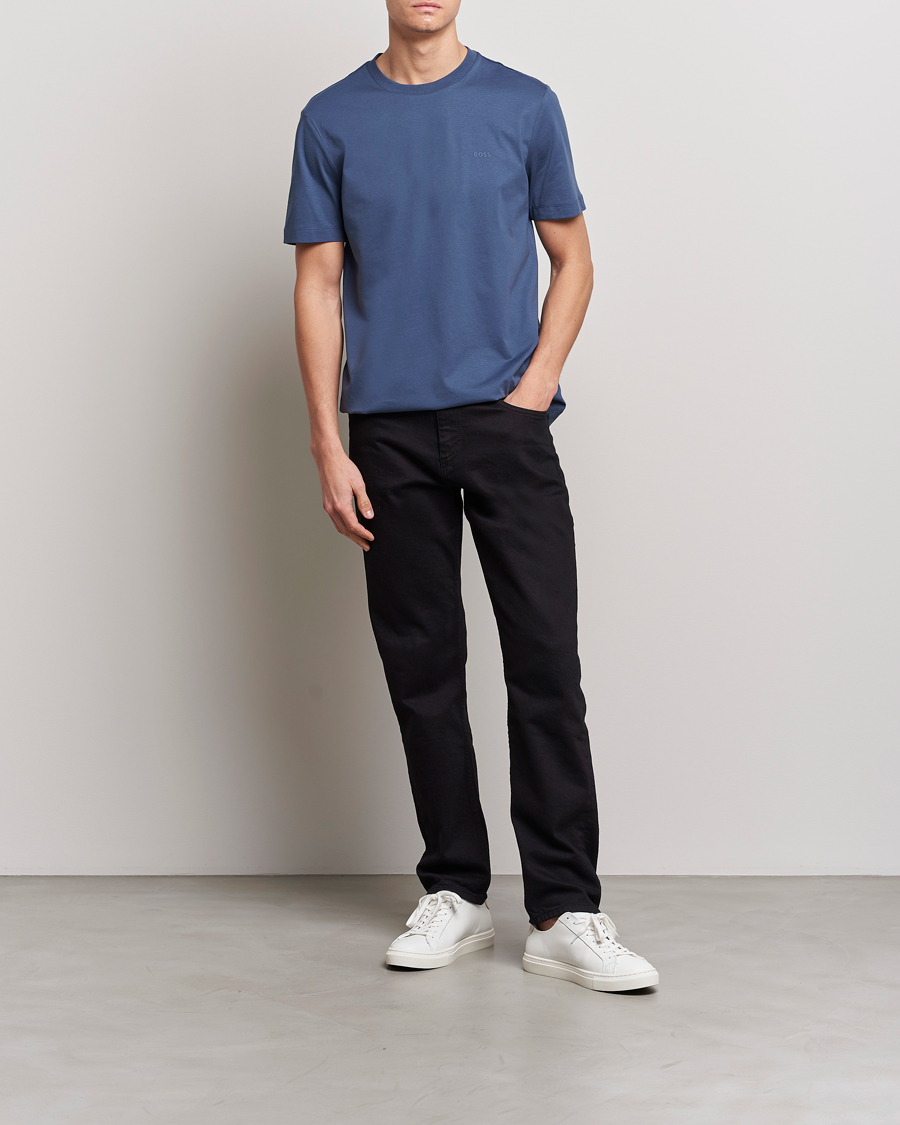 Herren | T-Shirts | BOSS BLACK | Thompson Crew Neck T-Shirt Open Blue