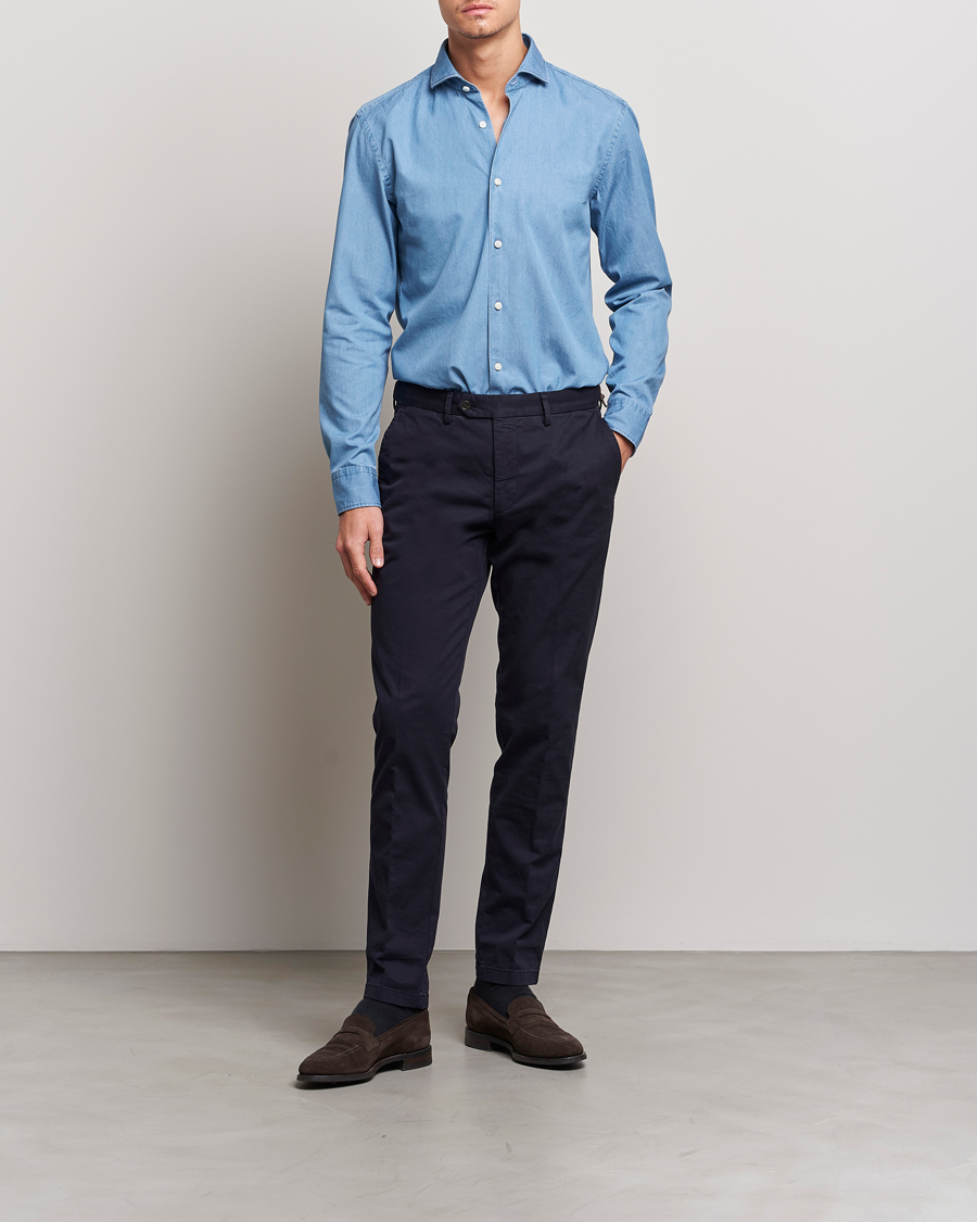 Herren | Hemden | BOSS BLACK | Hal Denim Shirt Open Blue