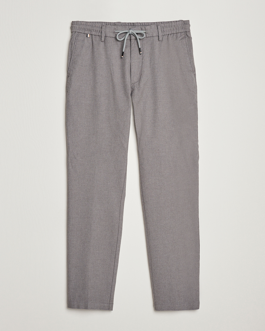 Herren | Hosen | BOSS BLACK | Kane Pleated Drawstring Trousers Silver