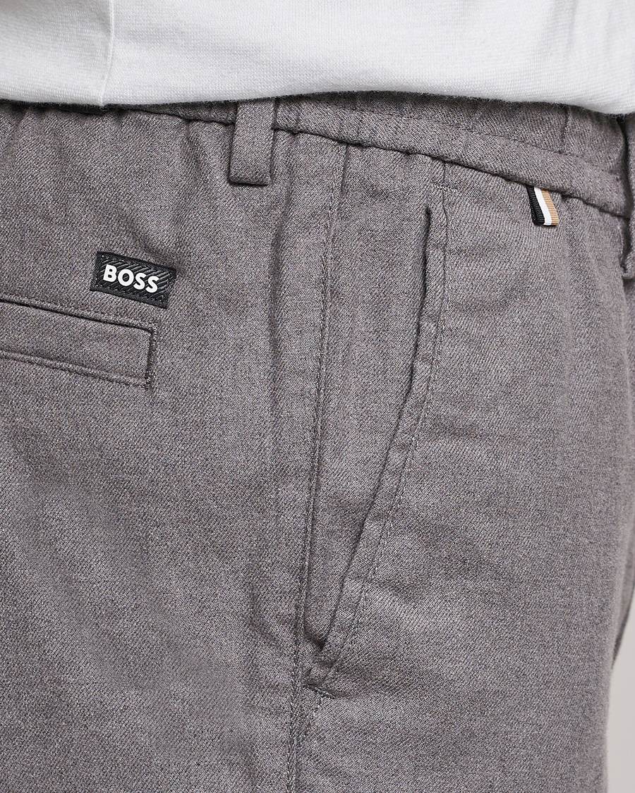 Herren | Hosen | BOSS BLACK | Kane Pleated Drawstring Trousers Silver