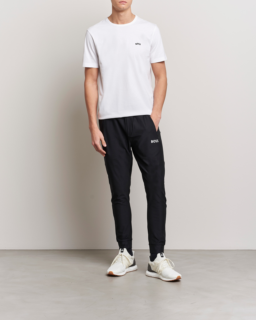 Herren | T-Shirts | BOSS GREEN | Curved Logo Crew Neck T-Shirt Natural