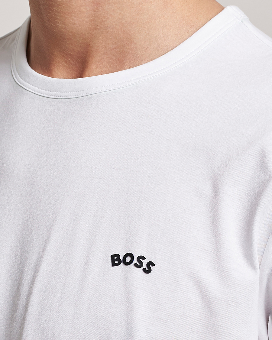 Herren | T-Shirts | BOSS GREEN | Curved Logo Crew Neck T-Shirt Natural