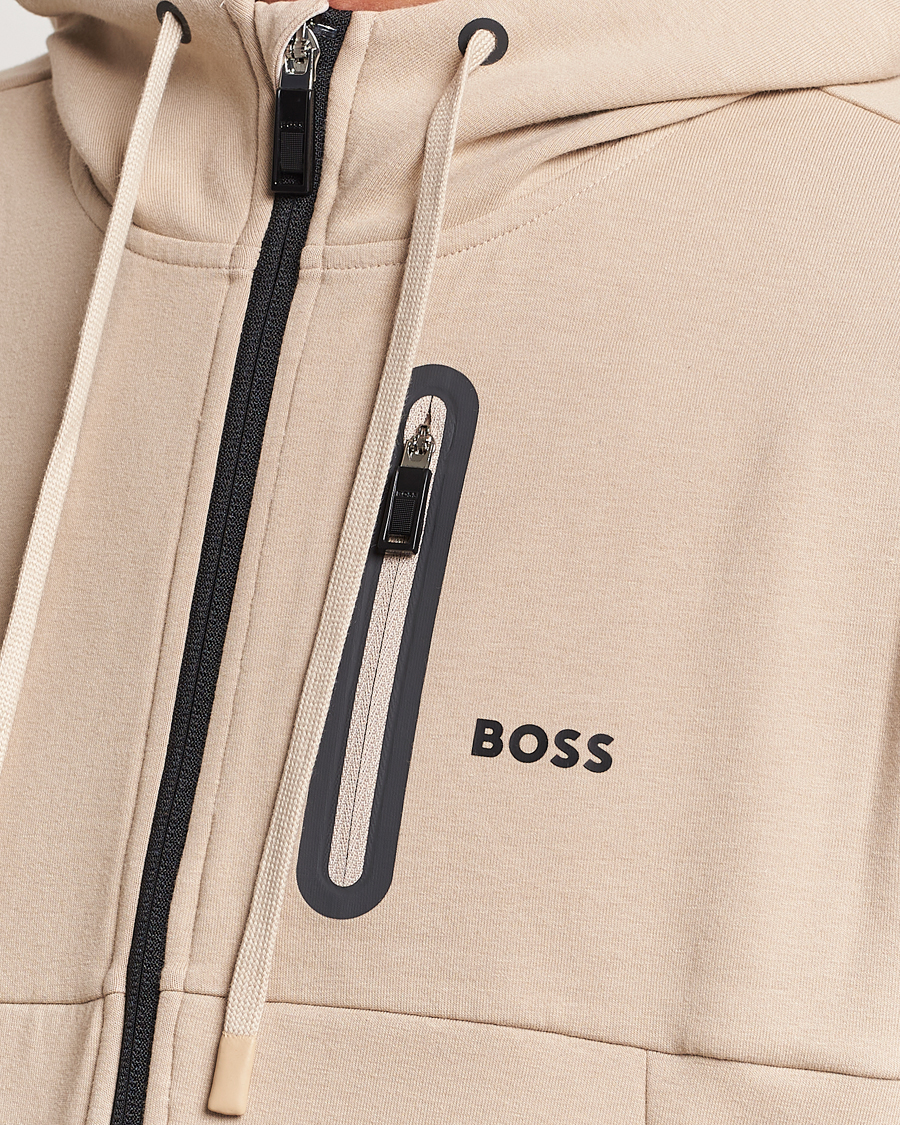 Herren | Pullover | BOSS GREEN | Sariq Full Zip Hooded Sweater Medium Beige
