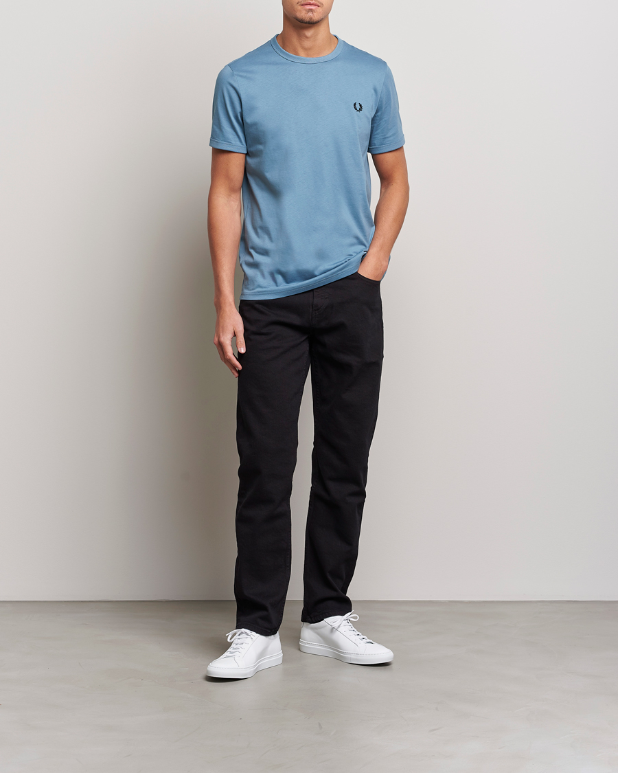 Herren | T-Shirts | Fred Perry | Ringer Cotton T-Shirt Ash Blue
