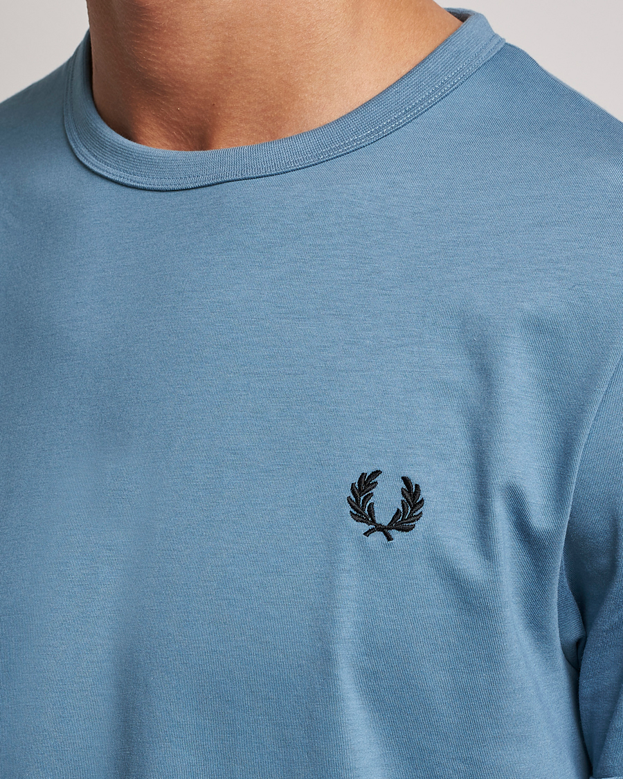 Herren | T-Shirts | Fred Perry | Ringer Cotton T-Shirt Ash Blue