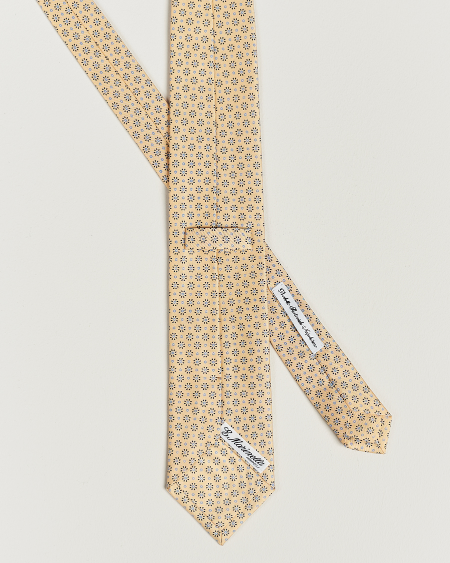 Herren | E. Marinella 3-Fold Printed Silk Tie Pale Yellow | E. Marinella | 3-Fold Printed Silk Tie Pale Yellow