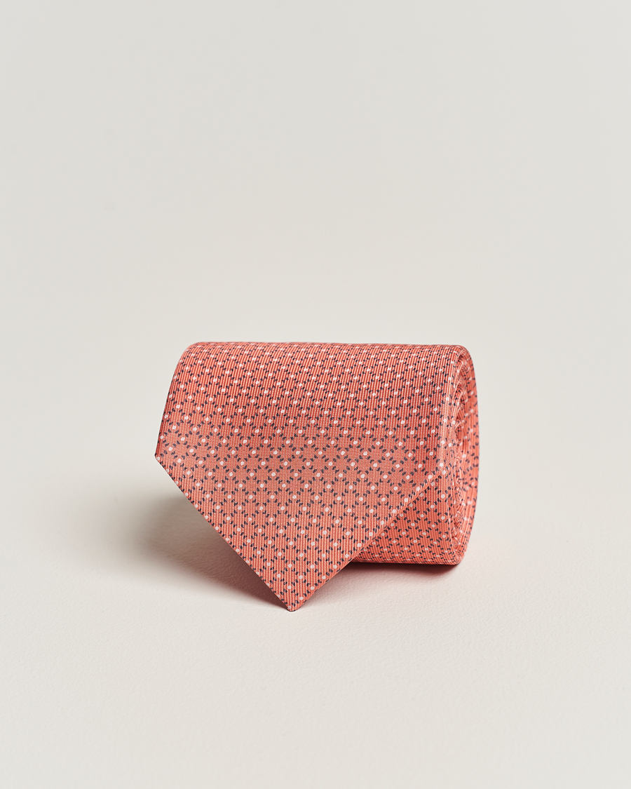 Herren | E. Marinella 3-Fold Printed Silk Tie Orange | E. Marinella | 3-Fold Printed Silk Tie Orange