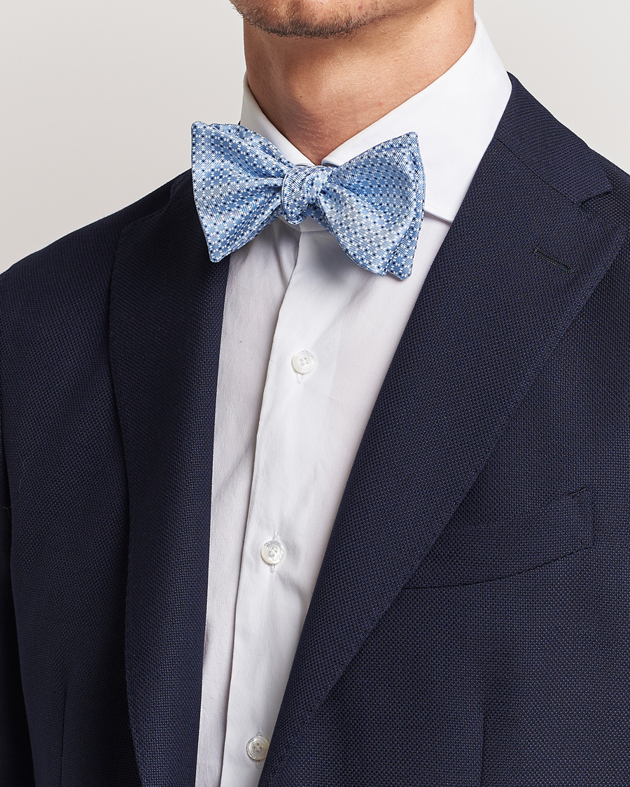 Herren | Sale accessoires | E. Marinella | Printed Silk Bow Tie Light Blue