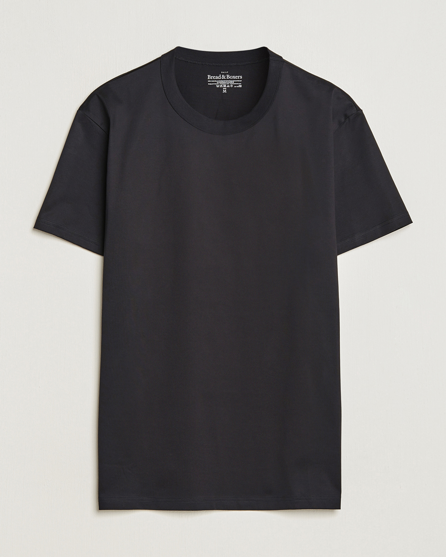 Herren | T-Shirts | Bread & Boxers | Pima Cotton Crew Neck T-Shirt Black