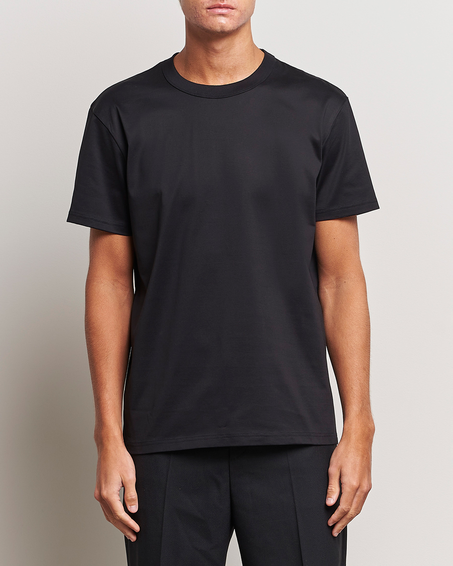 Herren | Kurzarm T-Shirt | Bread & Boxers | Pima Cotton Crew Neck T-Shirt Black