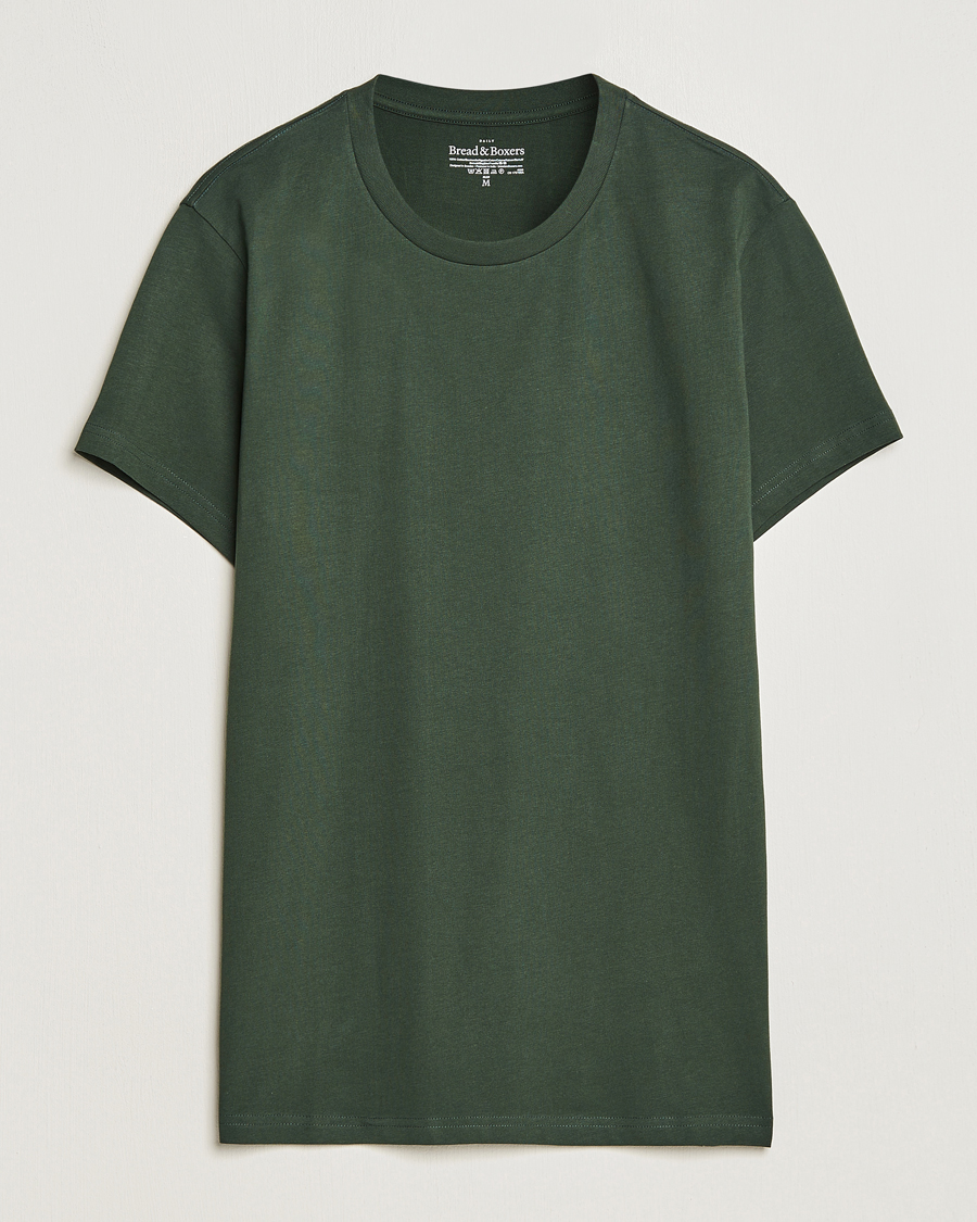 Herren | T-Shirts | Bread & Boxers | Heavy Cotton Crew Neck T-shirt Forest Green