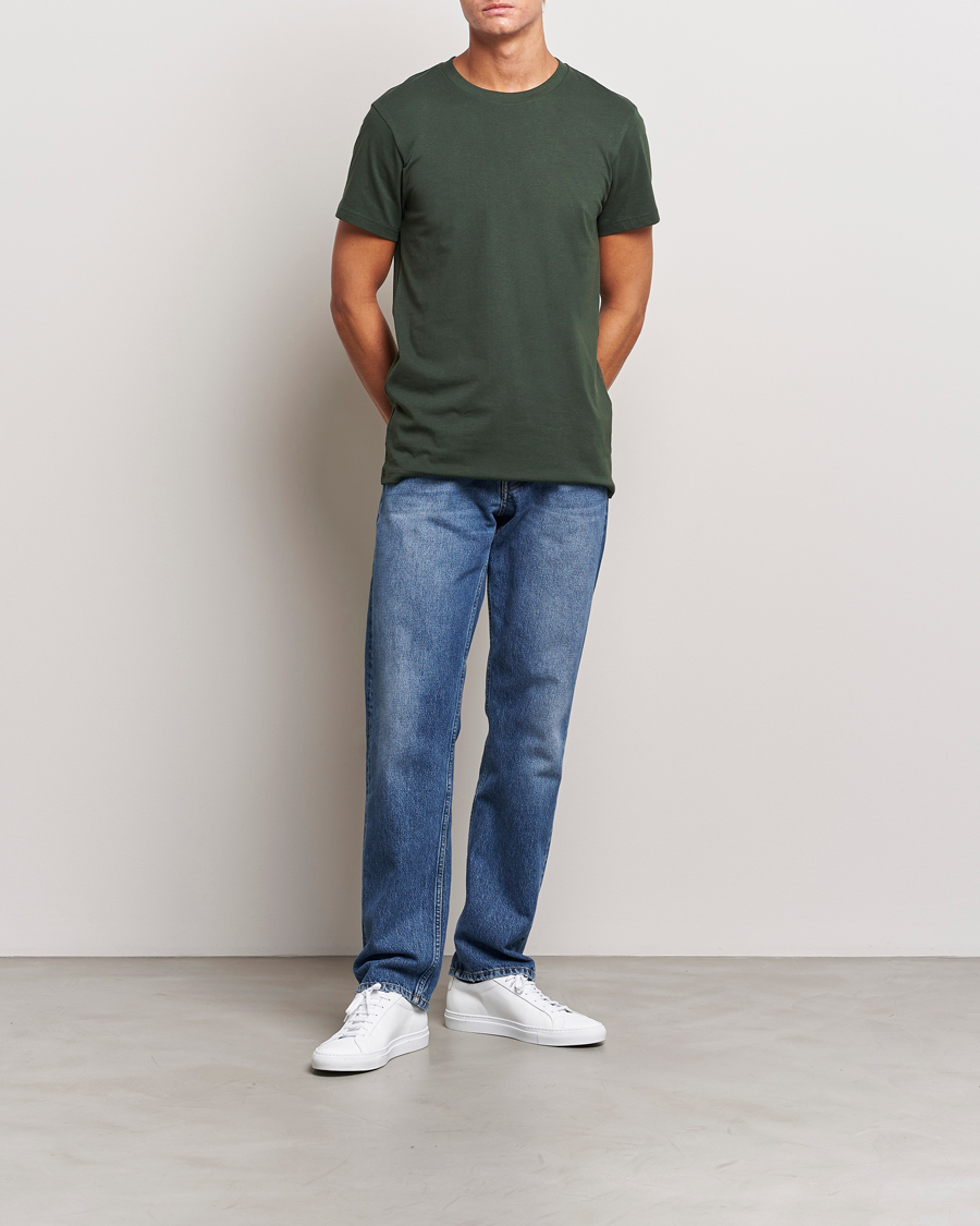 Herren | T-Shirts | Bread & Boxers | Heavy Cotton Crew Neck T-shirt Forest Green