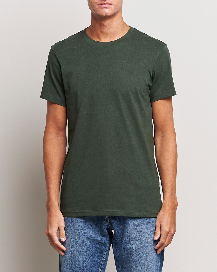 Herren | T-Shirts | Bread & Boxers | Heavy Cotton Crew Neck T-shirt Forest Green