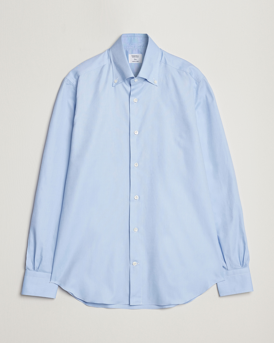 Herren | Hemden | Mazzarelli | Soft Washed Button Down Oxford Shirt Light Blue