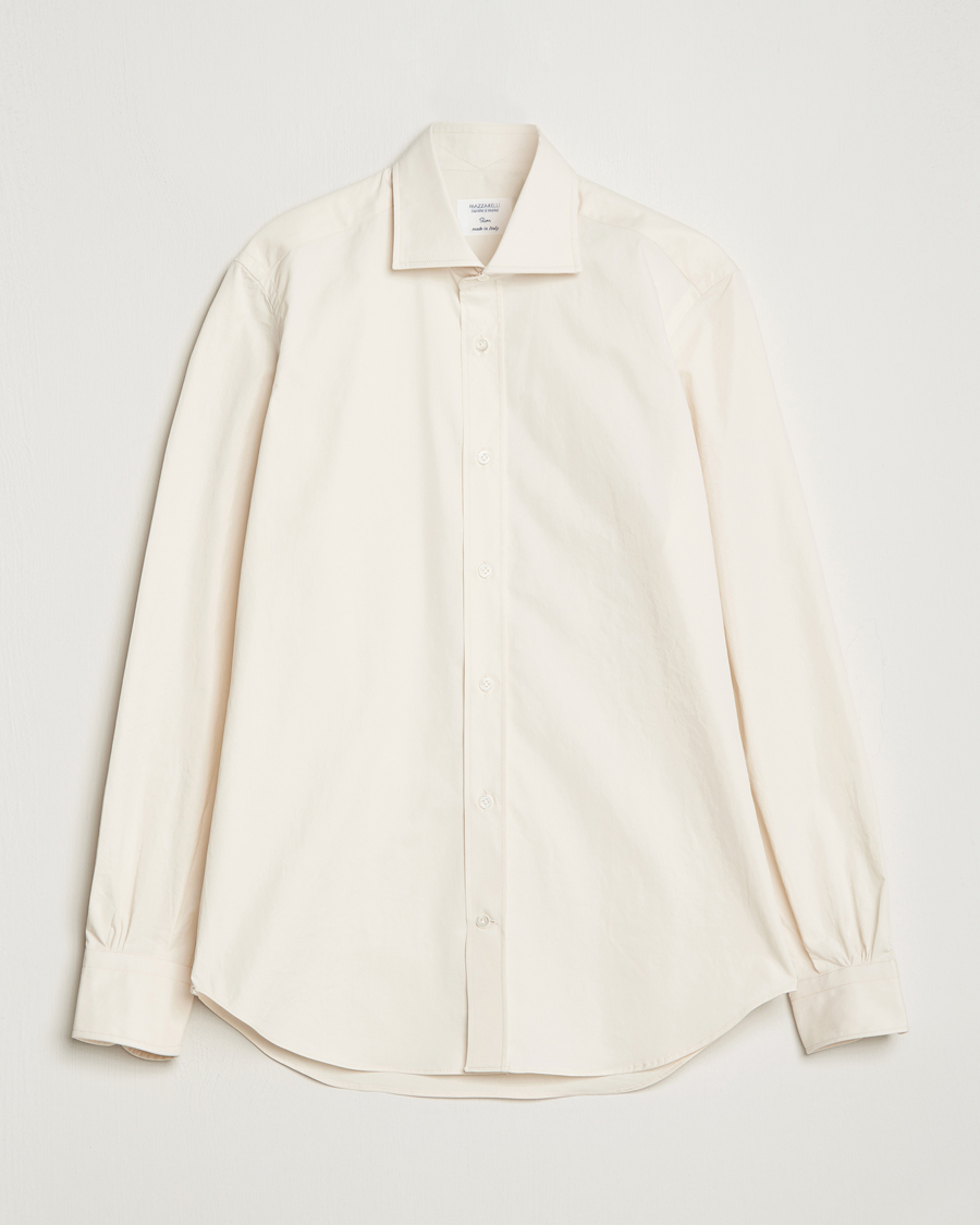 Herren | Hemden | Mazzarelli | Soft Twill Cotton Shirt White