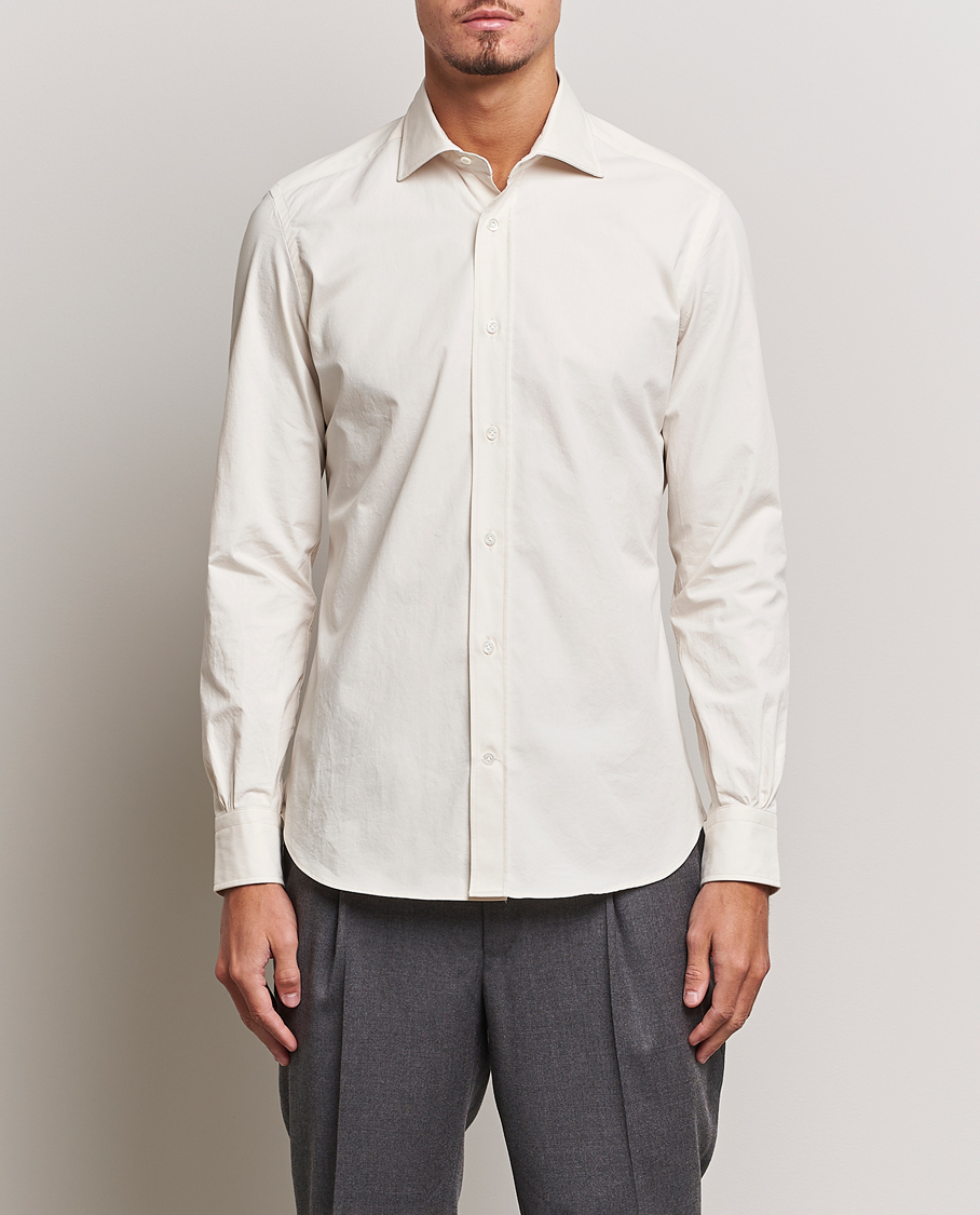 Herren | Hemden | Mazzarelli | Soft Twill Cotton Shirt White