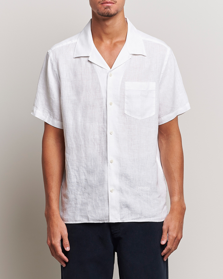 Herren | Hemden | J.Lindeberg | Reg Fit Linen Melange Short Sleeve Shirt White