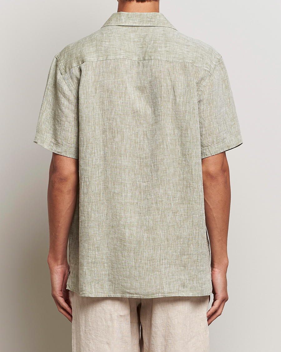Herren | Hemden | J.Lindeberg | Reg Fit Linen Melange Short Sleeve Shirt Aloe