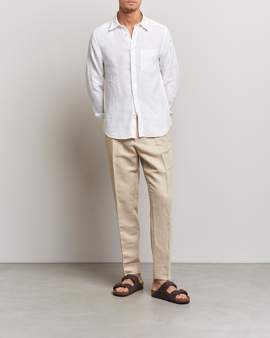 Herren | Hosen | J.Lindeberg | Baron Tencel/Linen Trousers Safari Beige