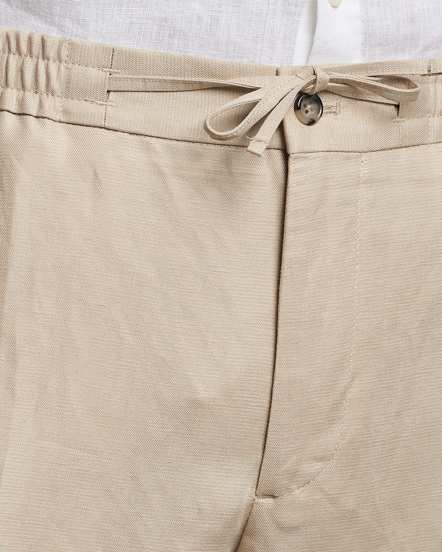 Herren | Hosen | J.Lindeberg | Baron Tencel/Linen Trousers Safari Beige