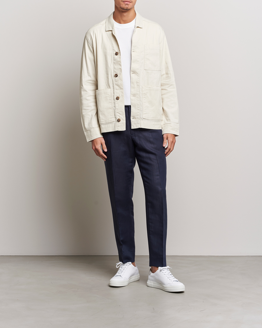 Herren | Hosen | J.Lindeberg | Baron Tencel/Linen Trousers Navy