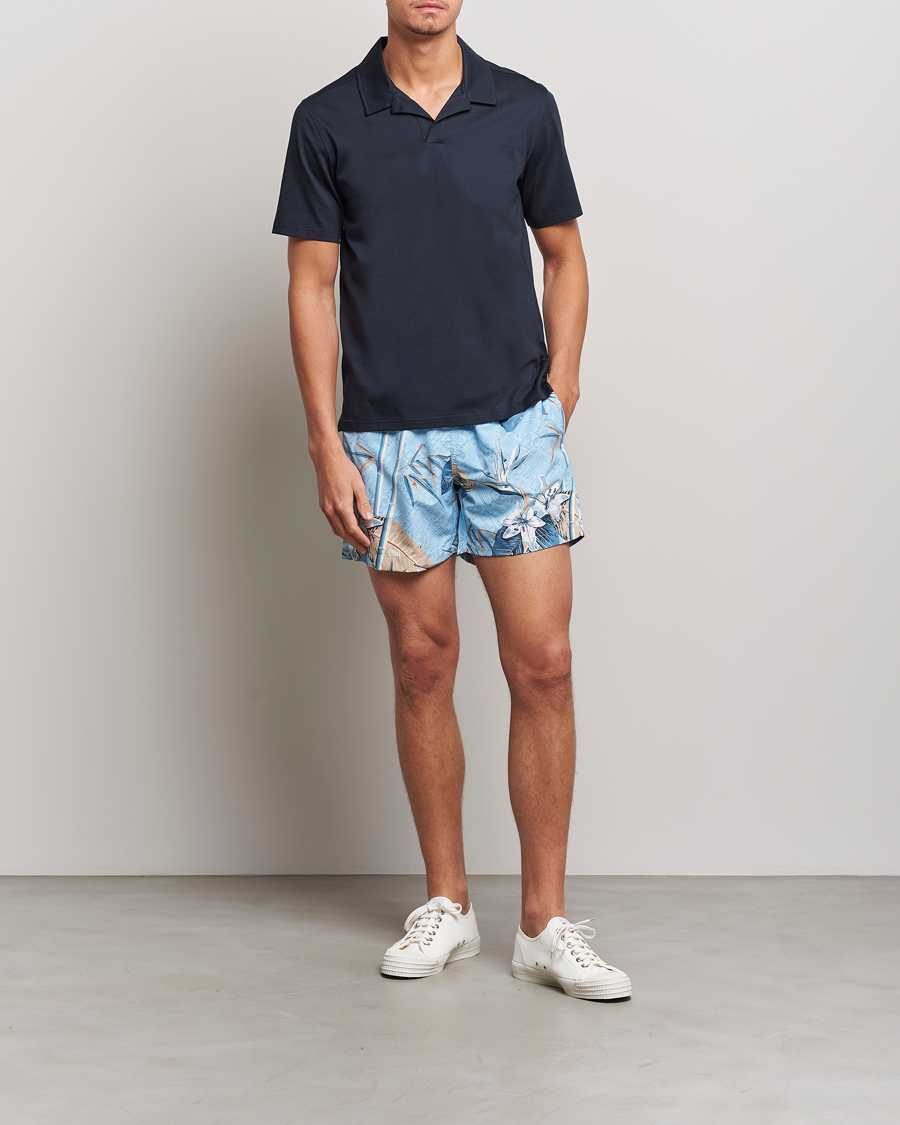 Herren | Poloshirts | J.Lindeberg | Asher Open Collar Polo Shirt Navy